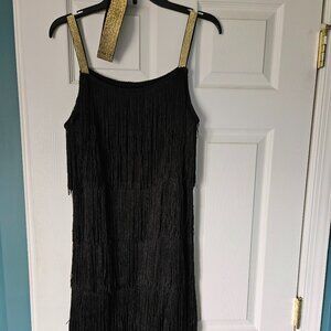 L'VOW 1920s XXL Gatsby Fringed Costume Flapper Dresses with Headband